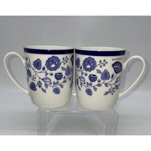 80’s Givenchy Paris Yamaha Int’l Japan Rare Blue Floral Coffee Mugs RARE